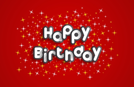 Happy Birthday Greeting Card On Stars Background Vector Illustrationのイラスト素材