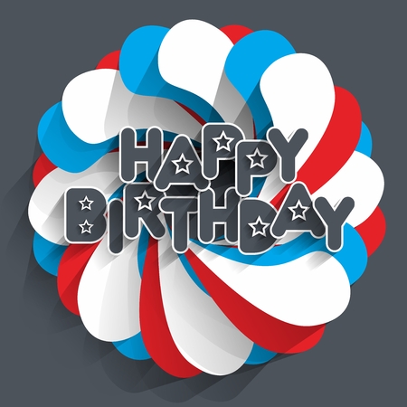 Happy Birthday Greeting Card On Background vector illustrationのイラスト素材