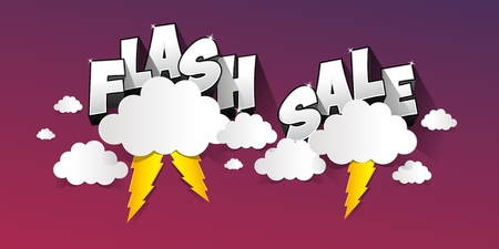Flash Sale with thunder on background illustrationのイラスト素材