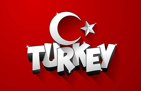 Creative abstract flag of Turkey, turkish flag background vector illustrationのイラスト素材