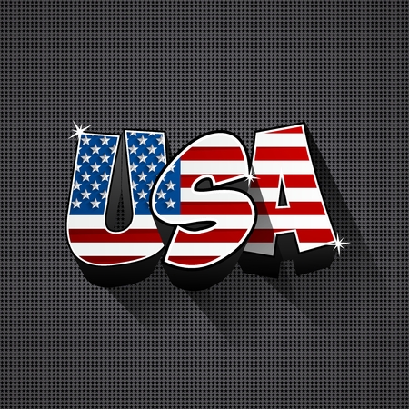 Usa flag text on background vector illustrationのイラスト素材