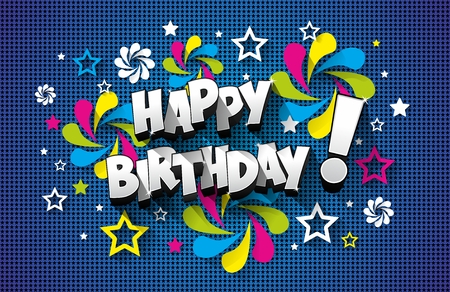 Happy Birthday Greeting Card On Background vector illustration Happy Birthday Greeting Card On Background vector illustration