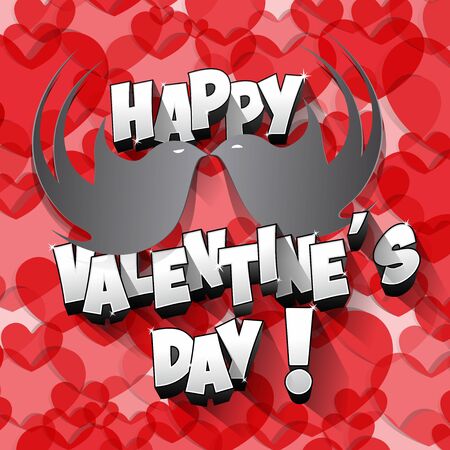 Happy Valentine's Day Greeting Card vector illustrationのイラスト素材