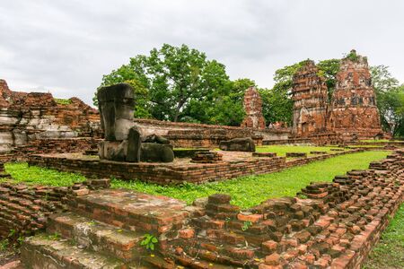 Wat Phra Mahathat, Ayutthaya, Thailandの写真素材