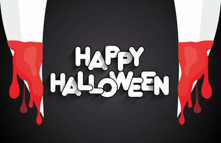 Happy Halloween card design elements on background, vector illustrationのイラスト素材