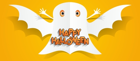 Happy Halloween card design elements on background, vector illustrationのイラスト素材