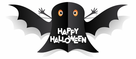 Happy Halloween card design elements on background, vector illustrationのイラスト素材