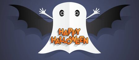 Happy Halloween card design elements on background, vector illustrationのイラスト素材