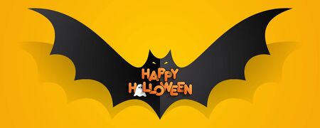 Happy Halloween card design elements on background, vector illustrationのイラスト素材