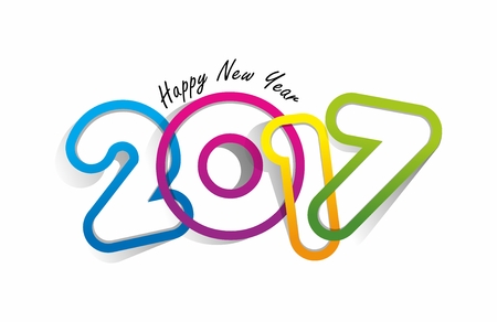 Happy new year 2017 celebration greeting card designのイラスト素材