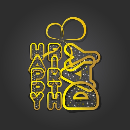 Happy Birthday Greeting Card On Background Illustrationのイラスト素材