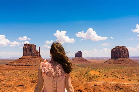 Monument Valley on the border between Arizona and Utah, USAの写真素材