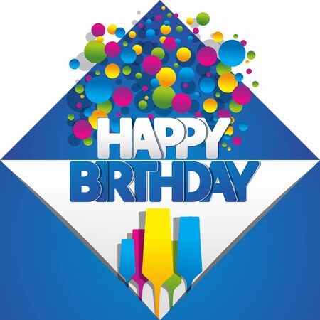 Happy Birthday Greeting Card Vector Illustrationのイラスト素材