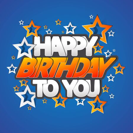 Happy Birthday Greeting Card Vector Illustration