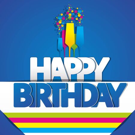 Happy Birthday Greeting Card Vector Illustrationのイラスト素材