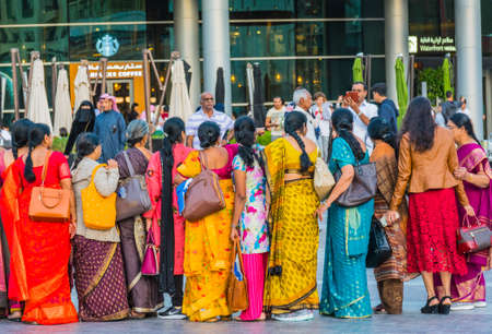 Dubai, United Arab Emirates, January 20th, 2020: Tourists near Burj Khalifa towerのeditorial素材
