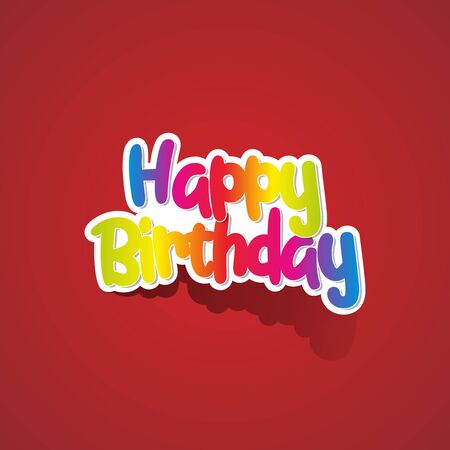 Happy birthday greeting card with rainbow text vector illustrationのイラスト素材