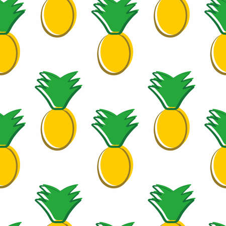 Seamless minimalist pineapple pattern. Summer tropical textile print. Vector illustrationのイラスト素材