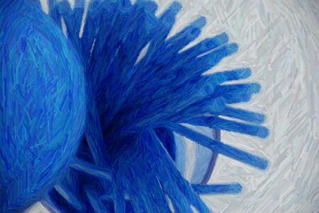 Blue strawsの写真素材