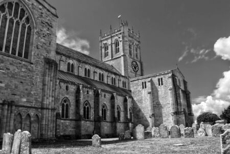 Christchurch Priory in monochromeの写真素材