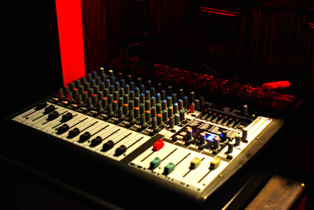 mixer of sound in disco