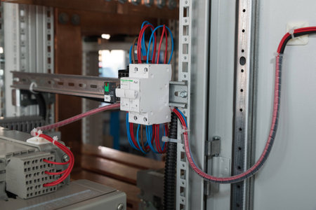High power electrical board with copper barsの写真素材