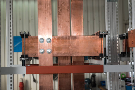 High power electrical board with copper barsの写真素材