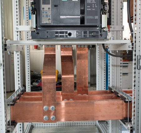 High power electrical board with copper barsの写真素材