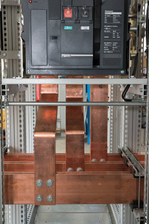 High power electrical board with copper barsの写真素材