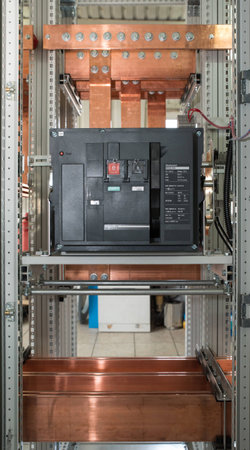 High power electrical board with copper barsの写真素材