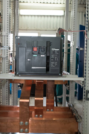 High power electrical board with copper barsの写真素材
