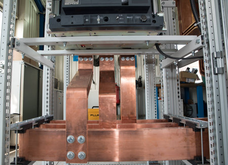 High power electrical board with copper barsの写真素材