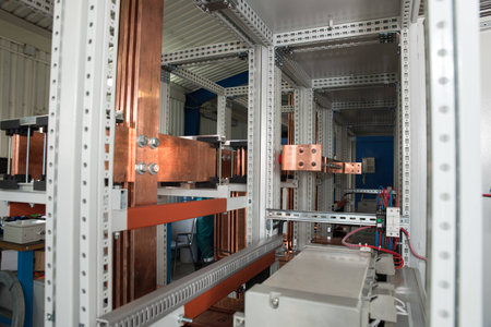 High power electrical board with copper barsの写真素材