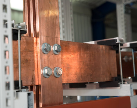 High power electrical board with copper barsの写真素材