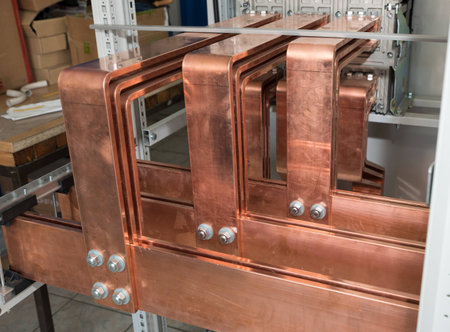 High power electrical board with copper barsの写真素材