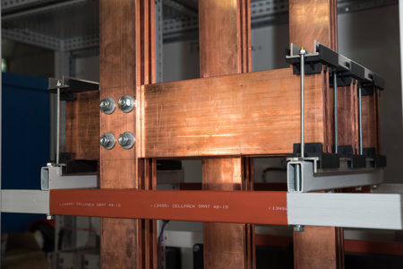 High power electrical board with copper barsの写真素材
