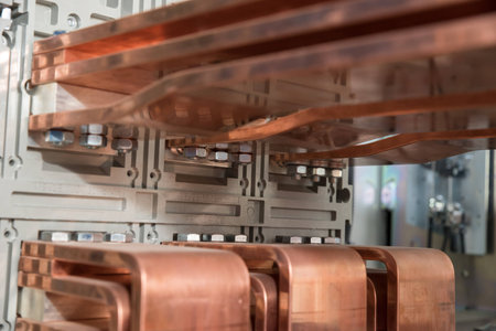 High power electrical board with copper barsの写真素材