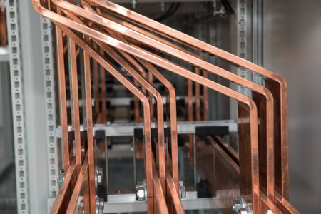 High power electrical board with copper barsの写真素材