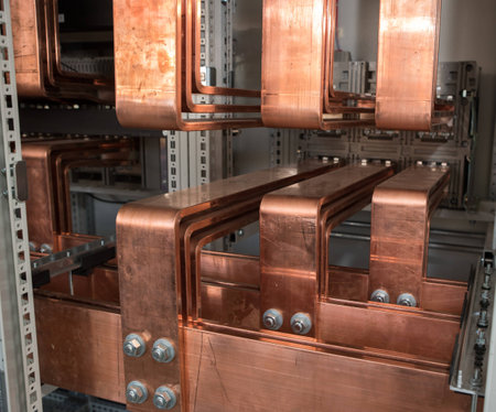 High power electrical board with copper barsの写真素材