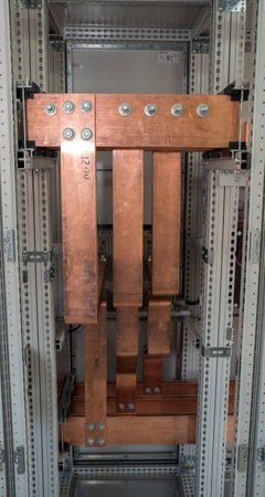 High power electrical board with copper barsの写真素材