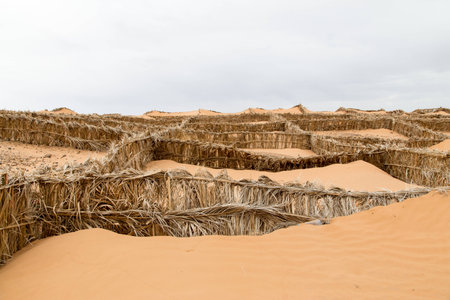 Sand traps in the desert in Morocco. Nobody