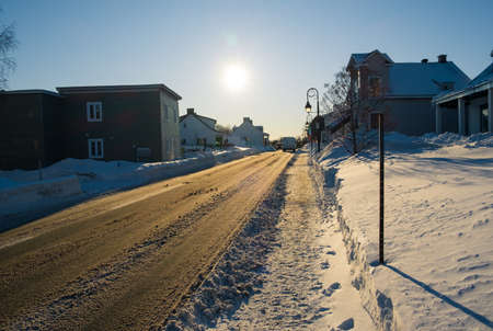 Canadian village in winter. nobodyのeditorial素材