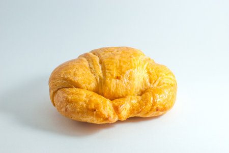 Butter croissant isolated on white background.
