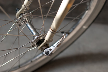 Hub set for the front wheel of the vintage bike.の写真素材