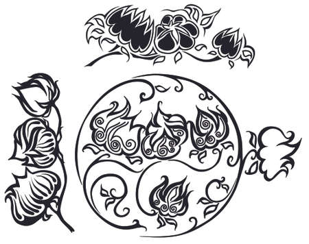 graphically flowersのイラスト素材