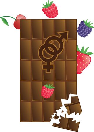 Chocolate bar with a picture のイラスト素材