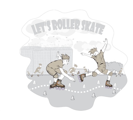 roller skateのイラスト素材