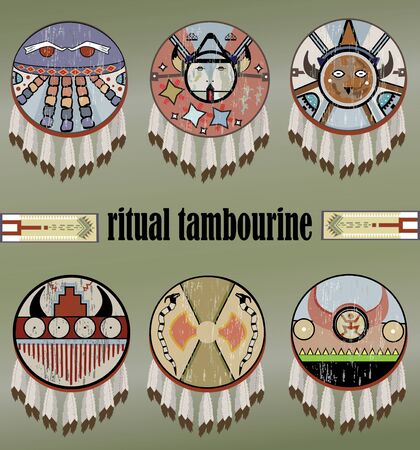 ritual tambourines of the Indians of North America and the Great Plainsのイラスト素材