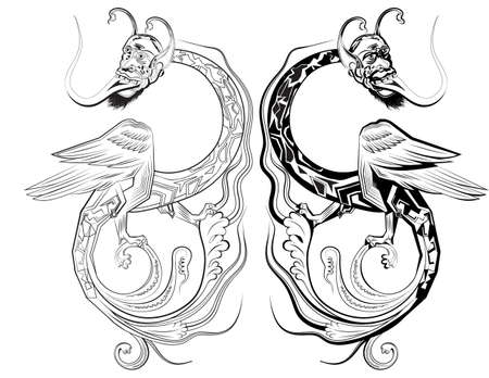 drawing in the style of medieval European mysteryのイラスト素材