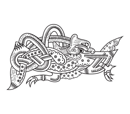 slavic grunge flying worm grunge on chalkboardのイラスト素材